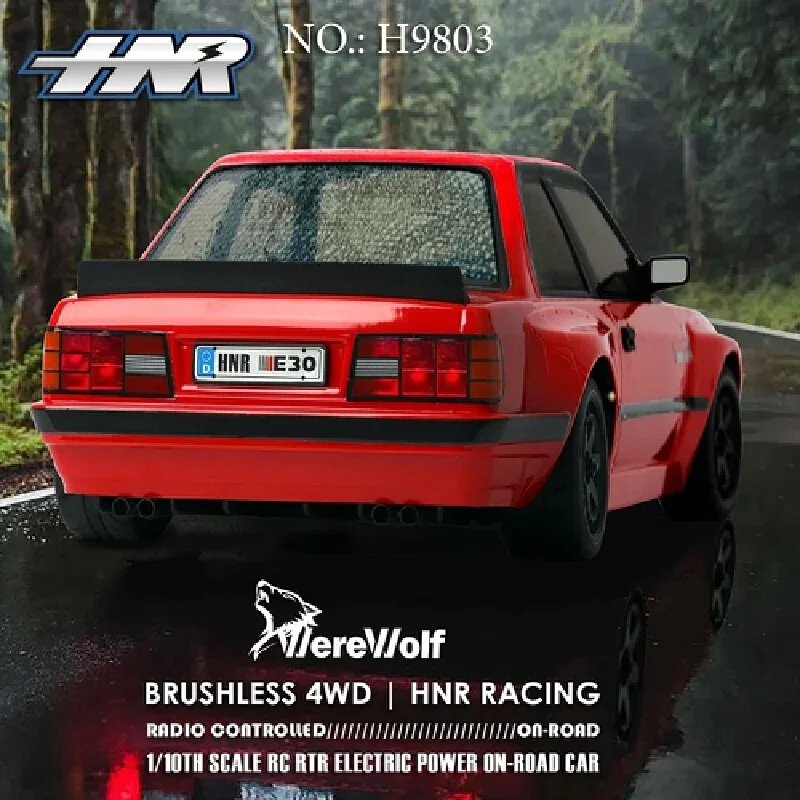 HNR RC Cars H9803 Drift Car: 1/10 Electric 4WD Brushless LED-Controlled Road/Drift RC Model Car RTR - Children's Christmas Gift 4