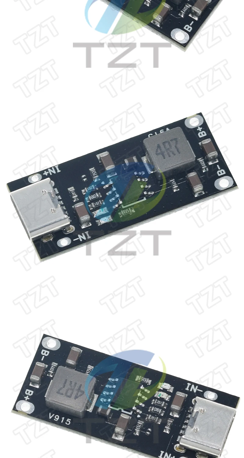 Typ-C USB-Eingang Hochstrom 3A Polymer Ternäre Lithiumbatterie Schnellladeplatine IP2312 CC/CV-Modul 5V bis 4,2V QC3.0 – Detail 6