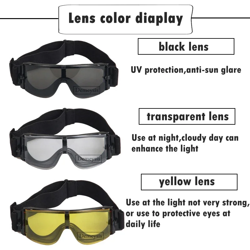 Shooting Glasses Tactical Goggles UV Protection Glasses Tactical Glasses Airsoft Glasses Paintball Shooting Windproof Anti-UV Protection