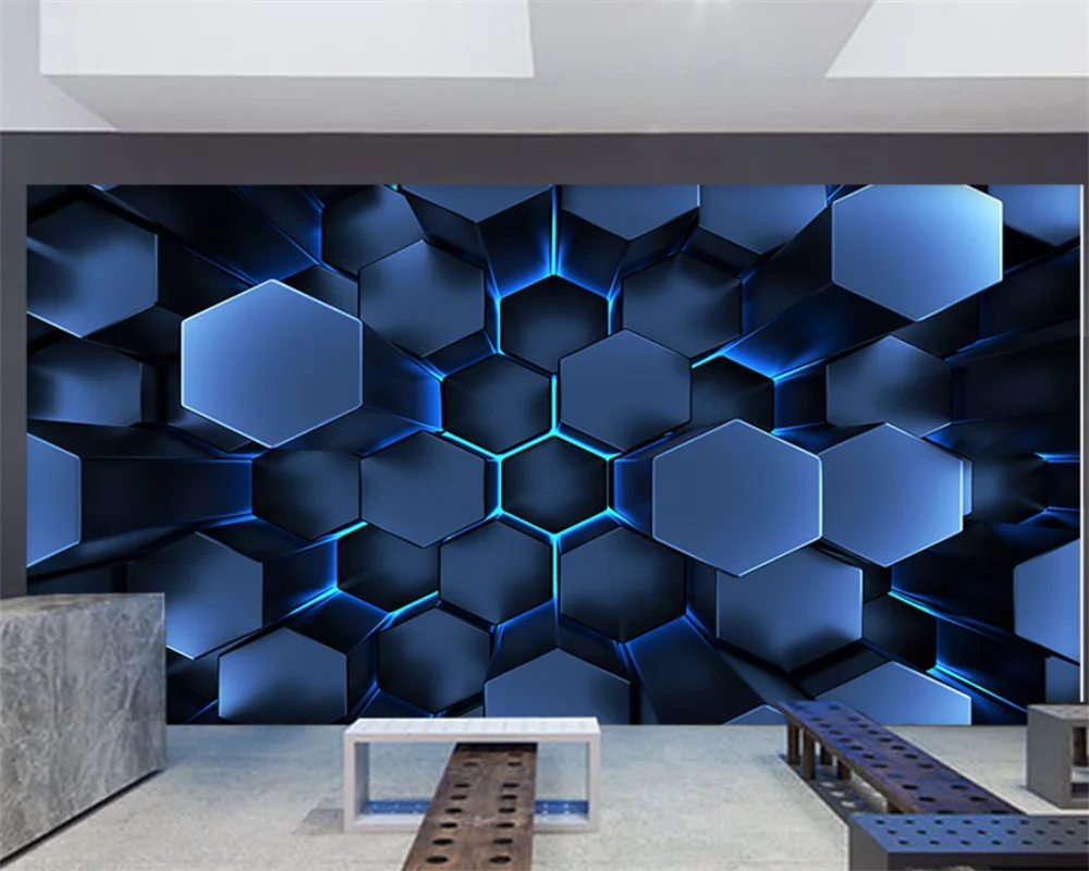 beibehang Custom three-dimensional technology sense geometric gym background KTV decorative papel de parede wallpaper