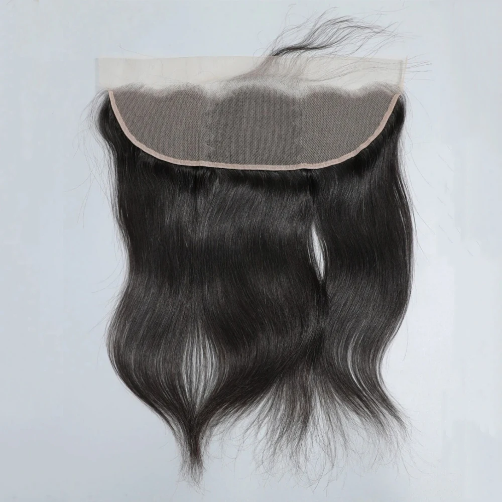 Straight Human Hair Lace Frontal Natural Color Brazilian Virgin Hair Ear To Ear 13x4 Lace Part Full End 8-20 Inch