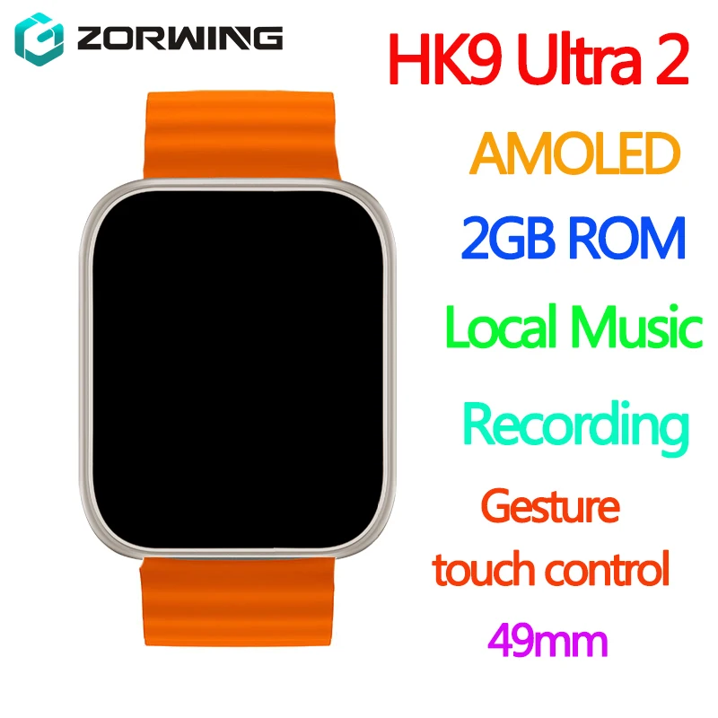 

HK9 Ultra 2 ChatGPT Amoled 2GB ROM Smart Watch 49mm Wireless Charging Bluetooth Call Men Local Music Women Smartwatch 2023