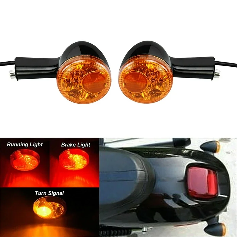 

2Pcs LED Motorcycle Turn Signal Light Motorcycle Turn Indicator Brake Lamp Fit for Harley Sportster XL883 XL1200 1992-up