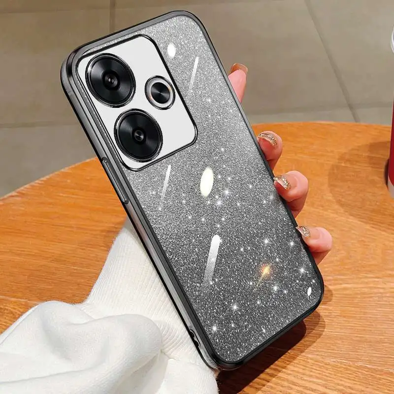Shiny Glitter Plating Silicone Camera Lens Protective Case - Soft Back Cover