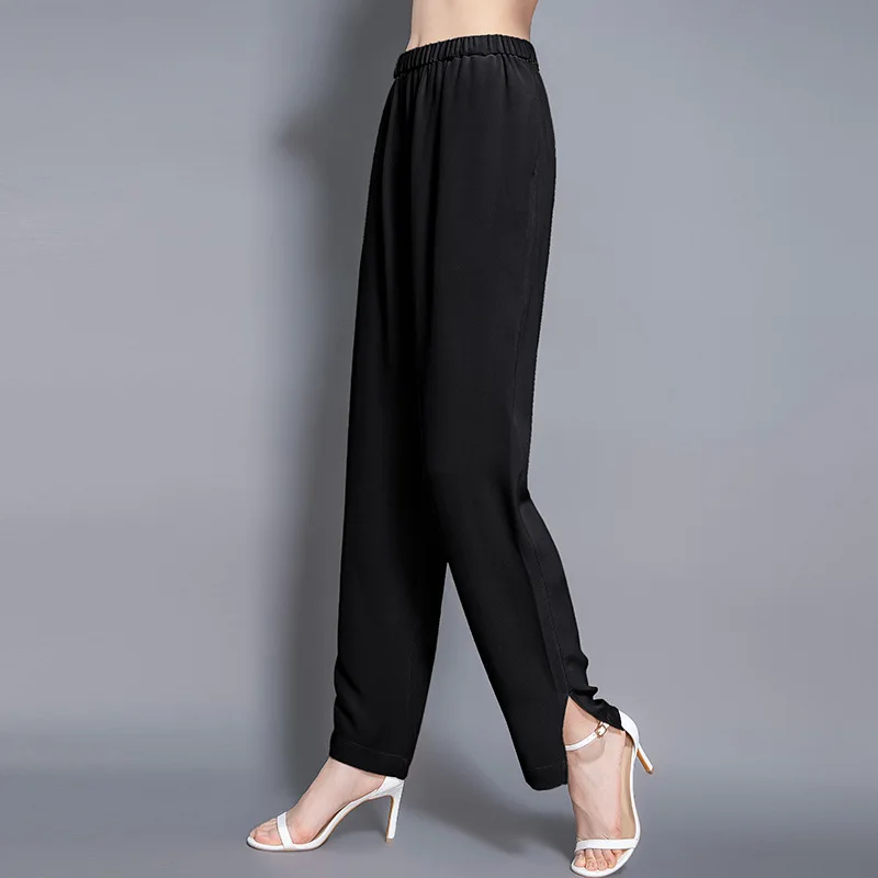 19 Mm 100% Mulberry Silk Trousers for Women Casual Pants Female High Waist  Straight Pants Summer 2023 Pantalones De Mujer - AliExpress