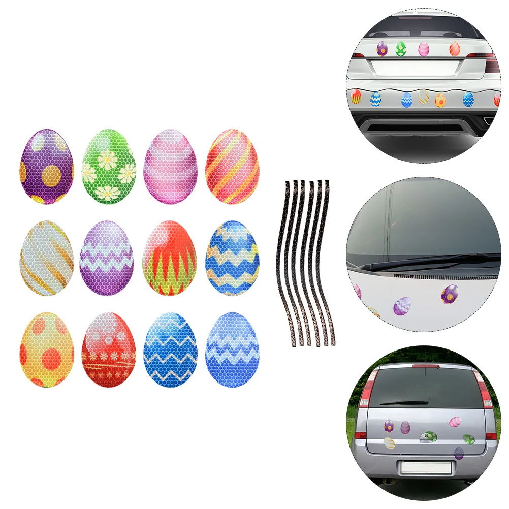 

2 Sets Applique Easter Egg Light Bulb Sticker Car Stickers Locker Pvc Decorative Magnets