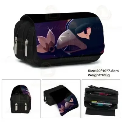 Kids Print Pencil Case Game Canvas Stretch Double Layer Large Capacity Pencil Box Cute School Stationery Kids Pencil Box