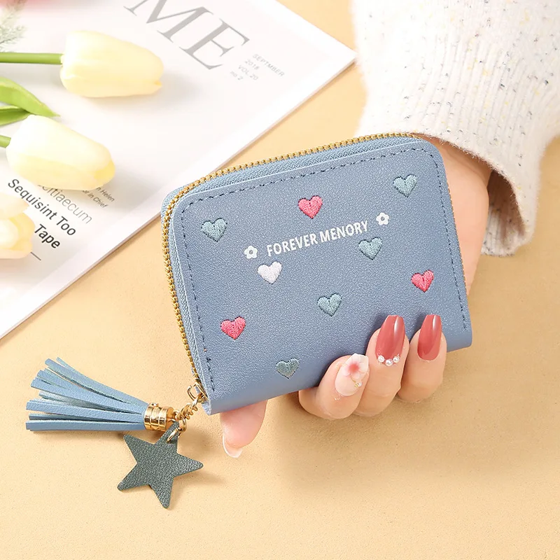 Fashion Heart Shaped Small Purses with Keychain PU Leather Women's Cute  Mini Tassels Zipper Coin Wallets Money Bag Pouch - AliExpress