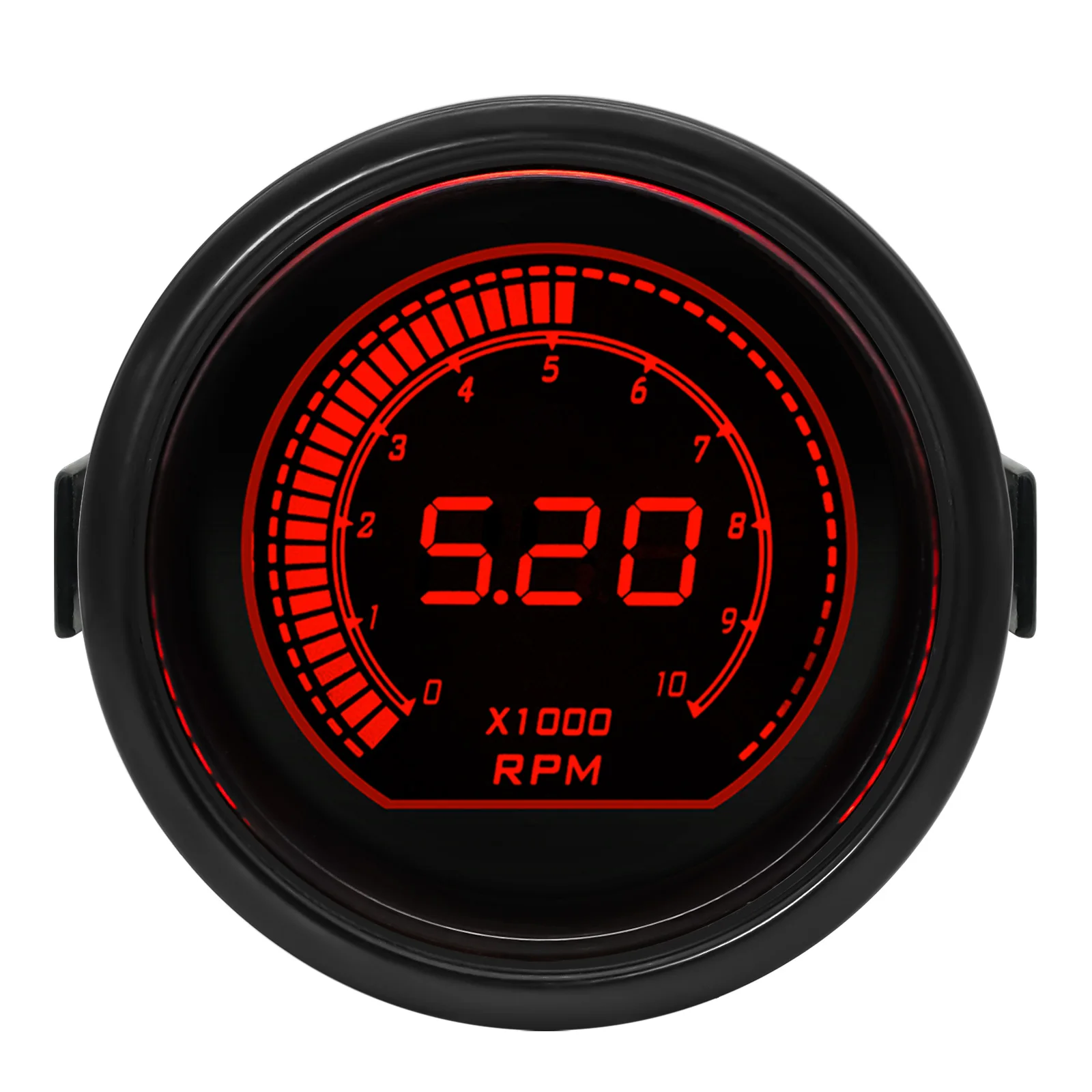 2" 52mm Tachometer Voltage Water Temp Oil Temp Oil Press Boost Vacuum Air Fuel Ratio Exhaust LED Digital Display Red Blue tachometer gauge engine tachometer tachometer meter