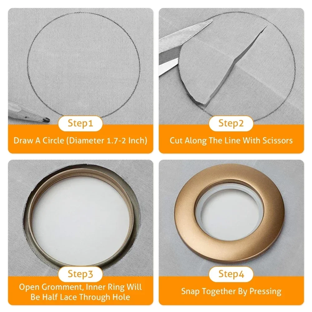 50Pcs 7.3cm Curtain Eyelet Rings Curtain Grommets Inner Diameter 4cm for curtain grommets