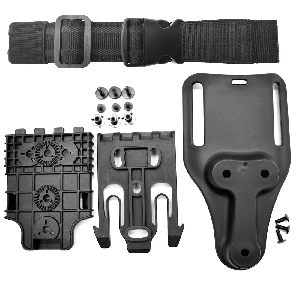 Quick Lock Holster System - Universal Tactical Adapter With Mid-Ride Belt Mount