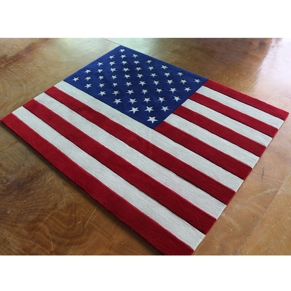 

Small Cute Besopke Handmade Embossed Anti-Slip American Flag Floor Mat