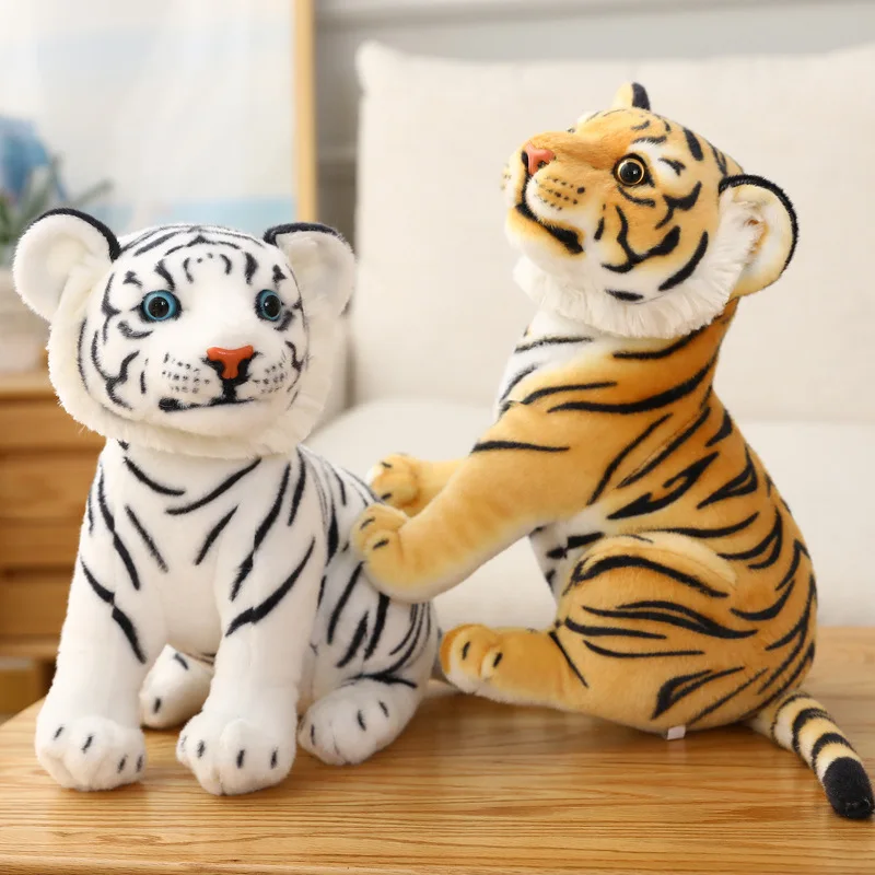 Simulation Baby Tiger Plush Toy Stuffed Soft Realistic Wild Animals Forest Tiger Pillow Dolls Room Decor for Kids Birthday Gifts lego 10974 duplo asiatische wildtiere 2 bis 5 jahre baby elefanten und tiger minifiguren mit geruschen mit spielmatte