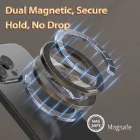 Magnetic Fidget Spinner Phone Ring Holder, Dual-Sided Magnet for MagSafe, 360° Rotation Grip Stand, Stress Relief Foldable 3