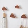 1PCS Cute Whale Solid Wood Clothes Caps Hook Non Punching Drawer Handle Decoration Creative Key Storage Kitchen Bathroom Accesso 2