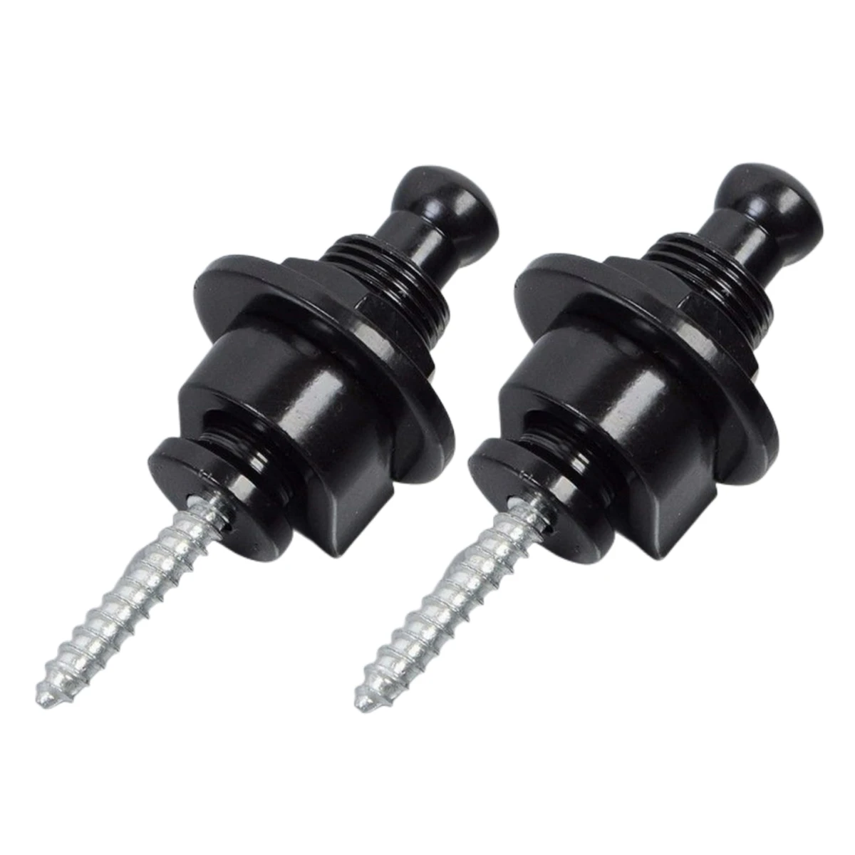 Miwayer Guitar Strap Lock Set with Black Washers and Security Retainer System