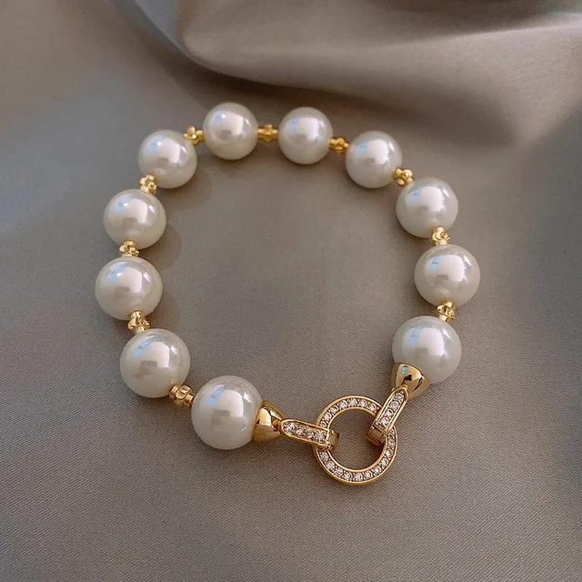 Nouveauté 2026 – Bracelet élégant en zircon et perles, style rétro et luxueux, pour femme – Bijou tendance en cristal, idéal pour les fêtes et cadeaux 1