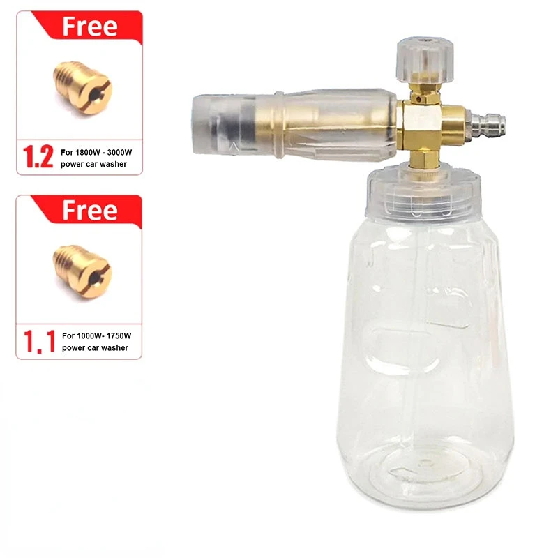 

Пенная насадка, пенораспылитель для шлангов моек высокого давления, полностью прозрачная, с насадкой