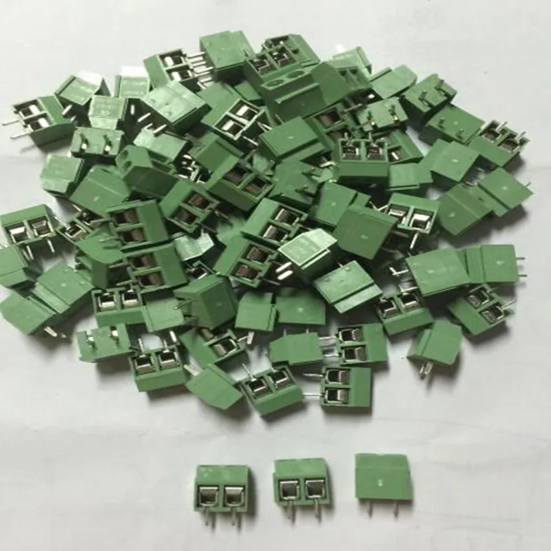 PCB Terminal Block 100 pcs 2 Pin Screw Green PCB Terminal Block Connector 5mm Pitch