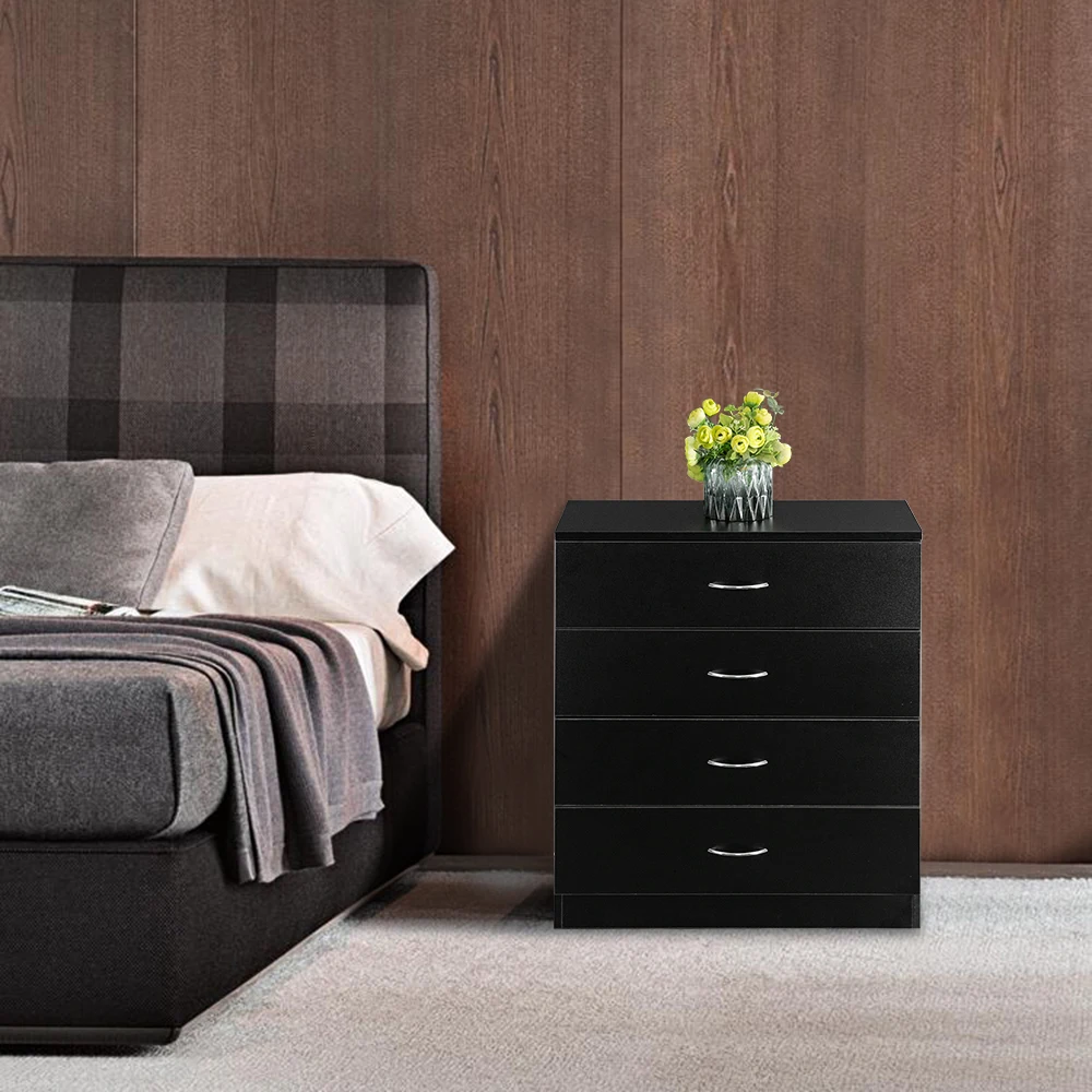 Modern Simple 4-Drawer Dresser Black