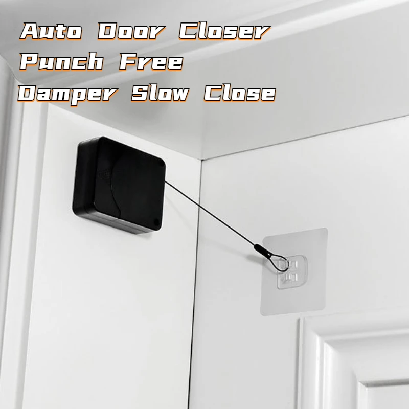 Home Automatic Wooden Door Closer Punch Free Quiet Auto Slow Closing
