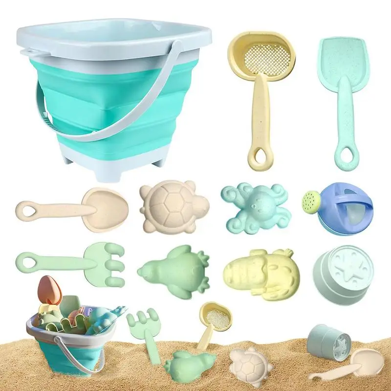 

New Beach Sand Toys For Kids Parent-Child Interaction Children Beach Toys With Foldable Bucket And Animal Mold Children Toy