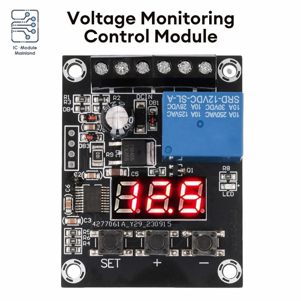 

DC7-9V 12V 24V Voltage Detection Module Relay Switch Control Board Circuit Measurement Charging Monitoring Protection