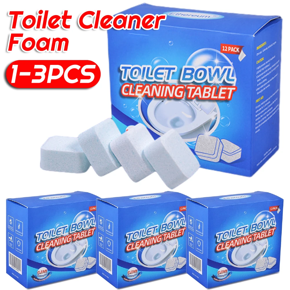 12 Pieces Toilet Cleaner Extra Strong Long Lasting Shine and Protection Urine Stone Remover Toilet Bowl Cleaner Tablets
