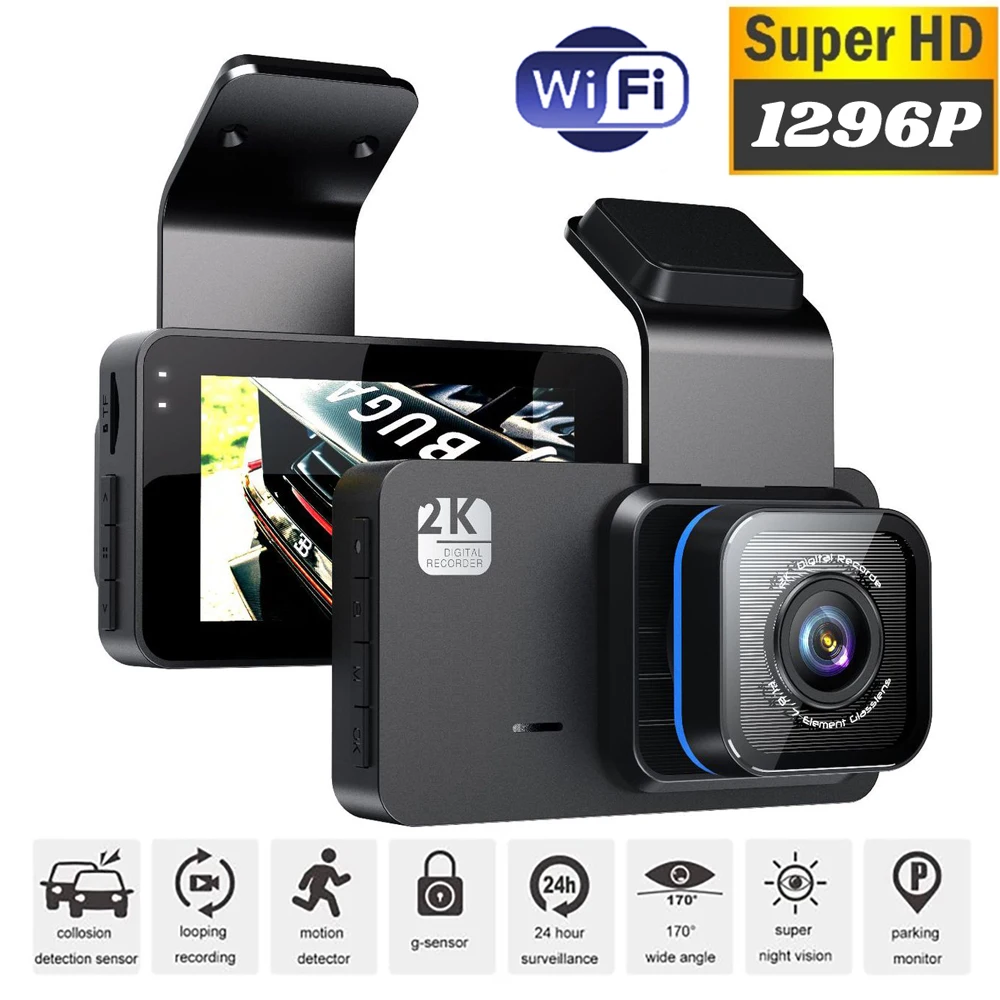 

Dash Cam WIFI Car DVR Camera G-Sensor 1296P Drive Video Recorder Rear View Dual Lens HD Cycle Dash Camera Recorder Black Box