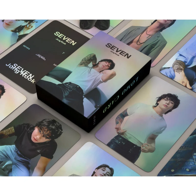 

Customized.product.KPOP Idol 55pcs/box Bangtan Boys JUNG KOOK SEVEN Laser Photocard Holographic Lomo Card Photo Card