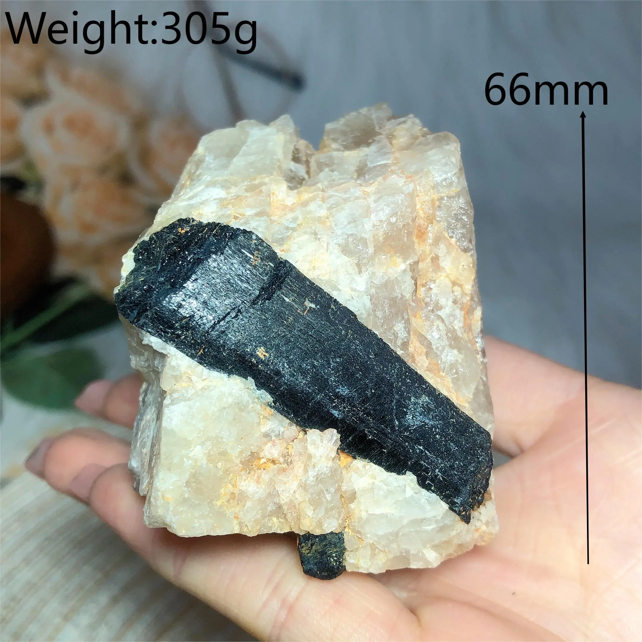 Cristallo Naturale Di Tormalina Nera - Pietra Grezza Per Meditazione, Decorazione E Regalo - Foto 2