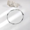 Lii Ji Labradorite Clear Quartz Black Tourmaline Eagle Eye 2mm 925 Sterling Silver Anklet 24+3cm Handmade Fashion Jewelry Female