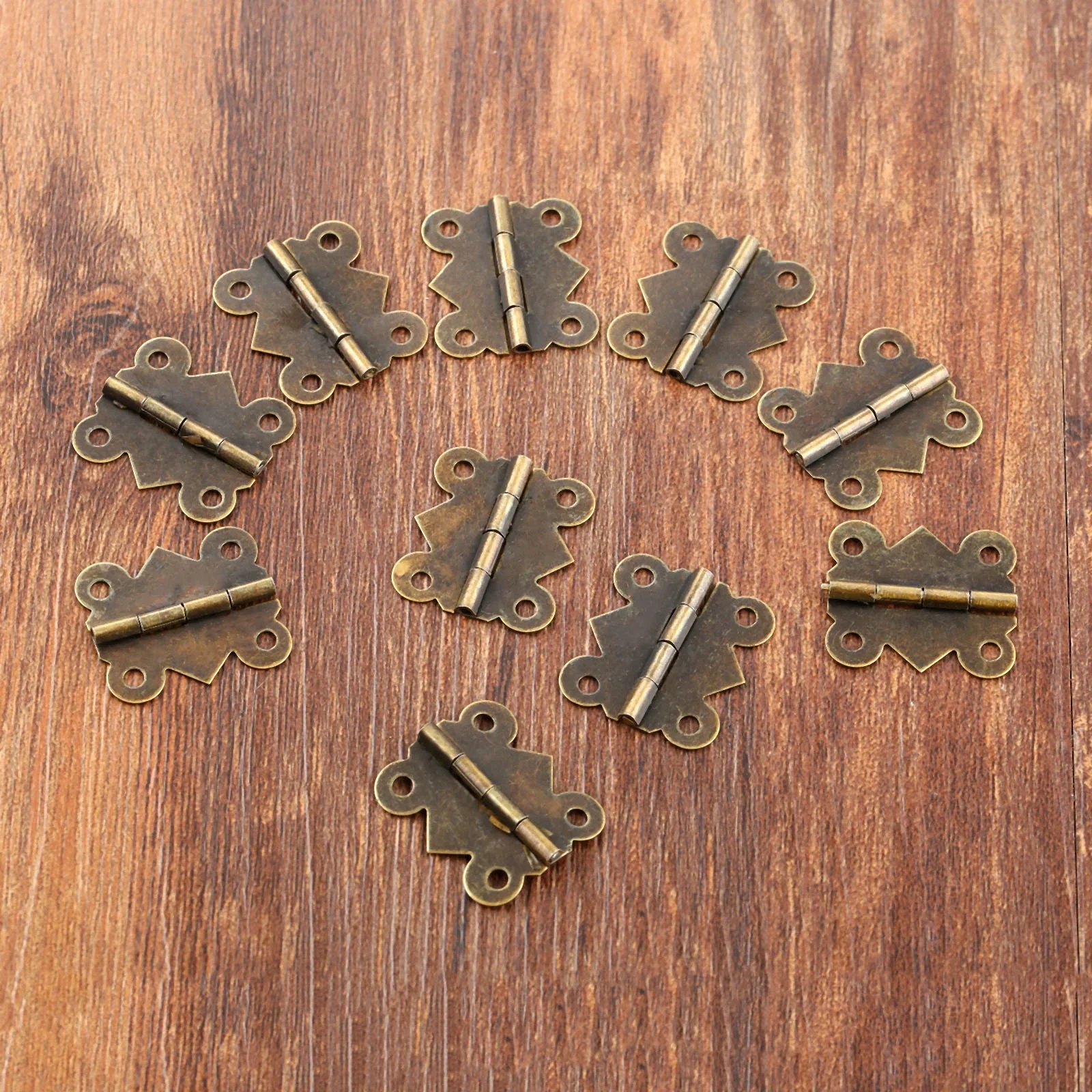 25Set  20*25mm 4 Holes Butterfly Hinges Antique Bronze Cabinet Drawer Jewellery Wood Box Wine Case Decor Furniture