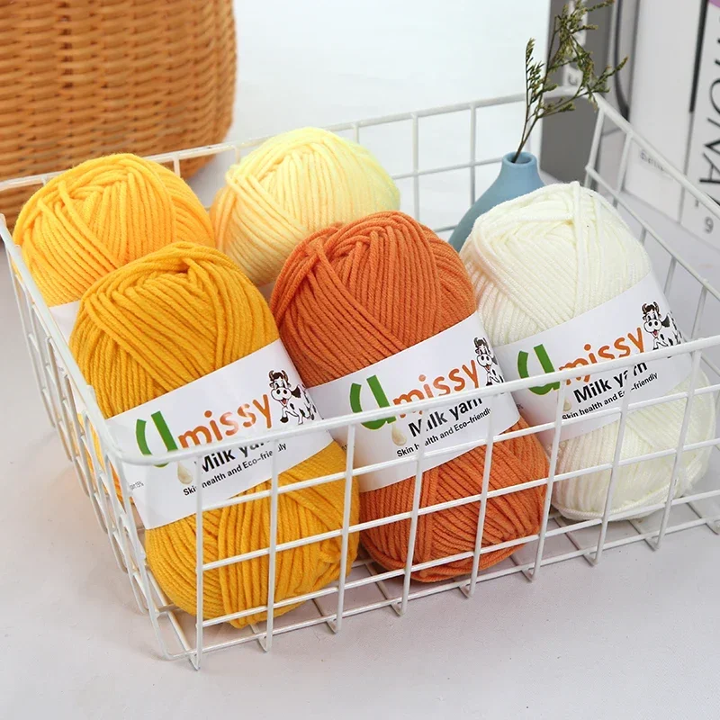 4pcs X50g Knit Yarn Crochet Threads Milk Ball