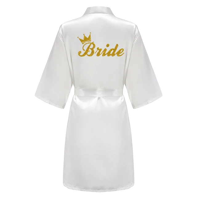 Robes de demoiselle d'honneur de mariée pour femmes, cadeaux de fête de mariée, robe d'équipe, vêtements de nuit en Satin de soie, Kimono, peignoir d'été Sexy