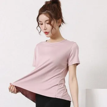 Women Sport Tank Tops Loose Yoga Tops Quick Dry Short Sleeve Workout Sport Tops For Women Fitness Sport Yoga Shirt 5