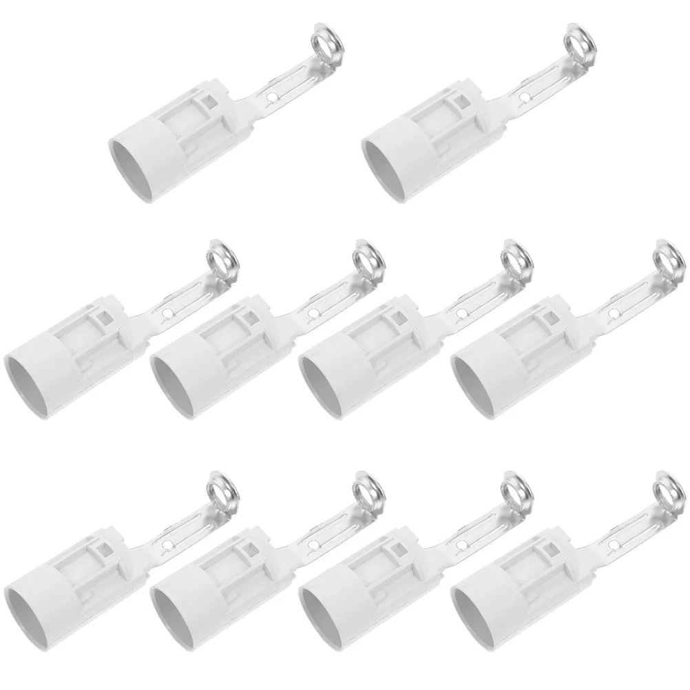 10 Pcs Hose Lamp Holder Candelabra Socket Replacement Parts E14 Screw Bulb Candlestick Zinc Alloy Light Base 2 pcs light luxury curtain hook wall hook perforated fixed wall hook zinc alloy curtain hanging ball strap storage hook