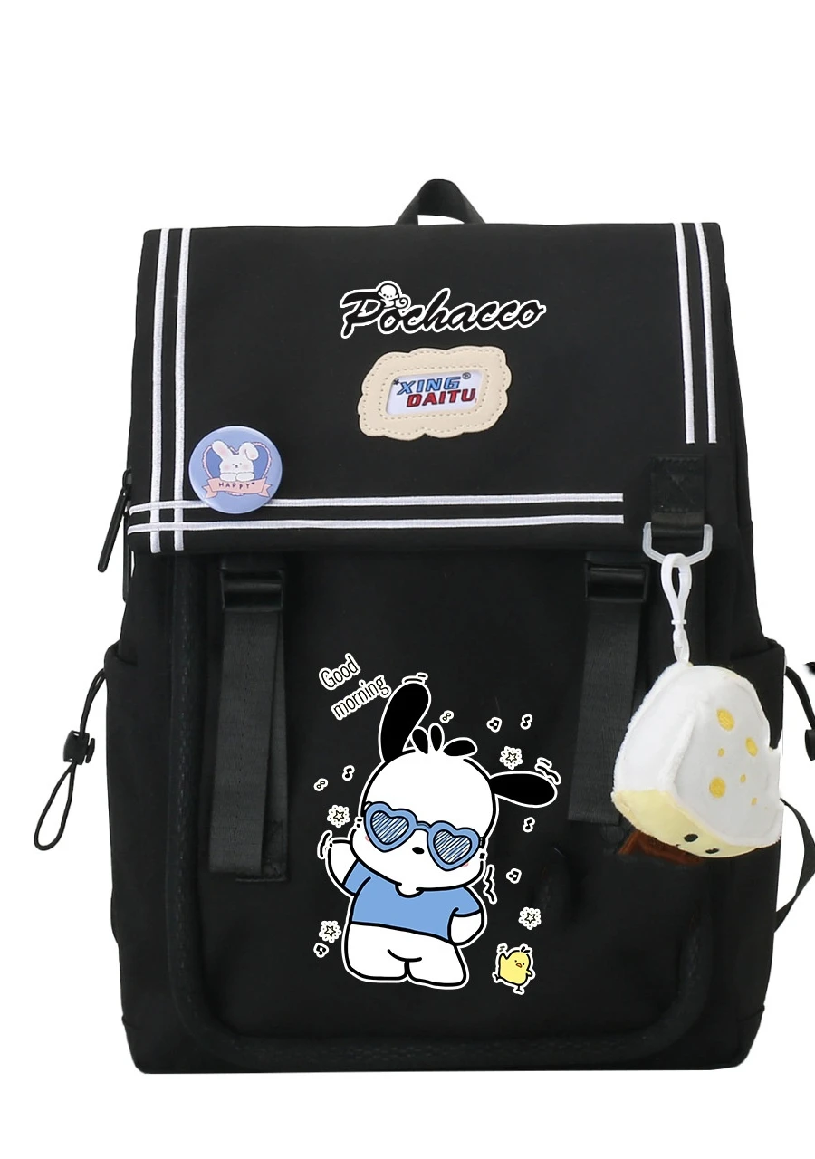 

Sanrio Kuromi Pacha Dog School Bag Cute Large Capacity Backpack Reduces Burden High School High-Value Backpack zipper shoulders