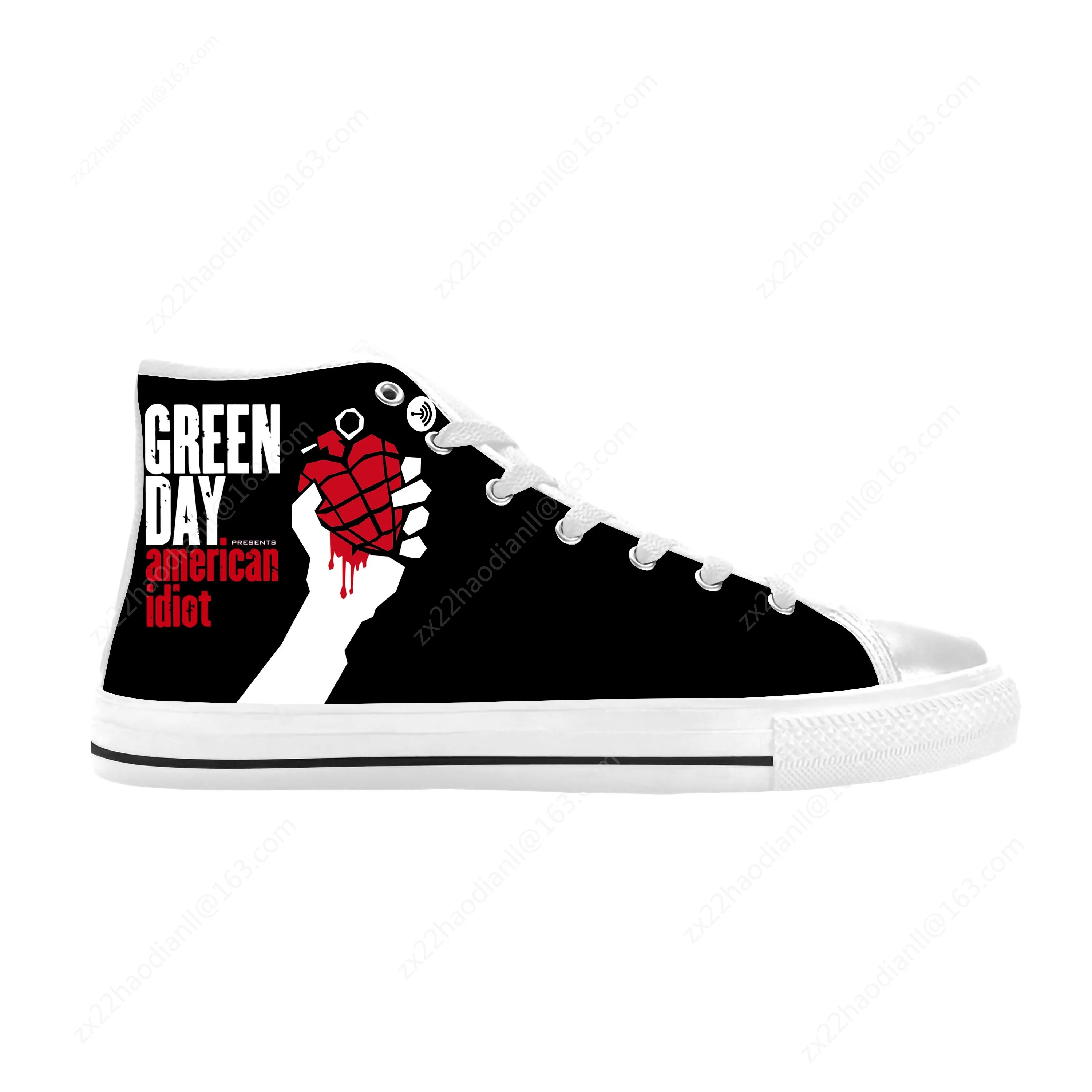Days Punk Rock Band Music Singer Cool Funny Green Casual Cloth Shoes High Top Comfortable Breathable 3D Print Men Women Sneakers