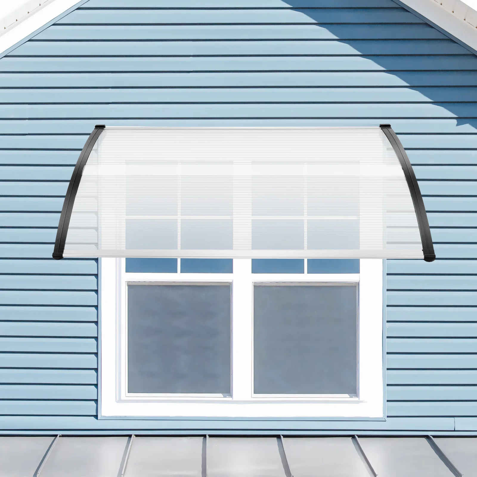 Bogenförmiger Überdachungs-Baldachin aus Polycarbonat PP, Wetterfester Überdachungs-Schutz, Langlebiger, Robuster, Transparenter Baldachin für Haustür, Terrasse, Balkon – Detail 13