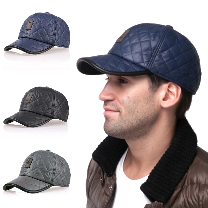 

Bright Leather Casual Hats Winter Beanie Hat Baseball Cap Cold Hats Windproof Anti-snow Warm Fleece Cold Resistance Snow Hats