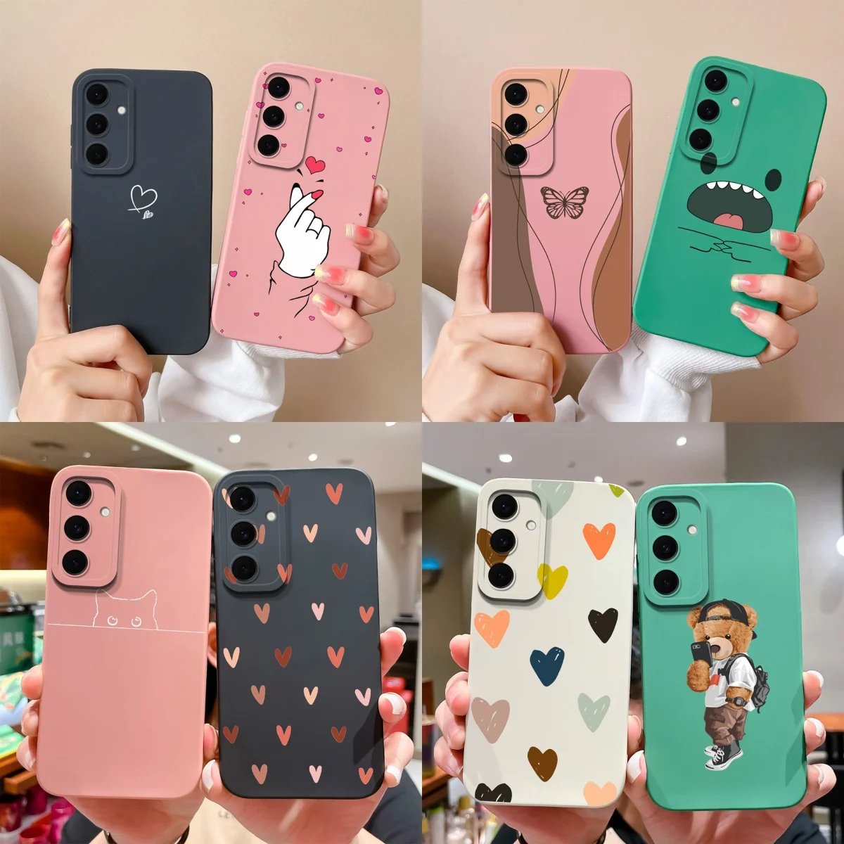 حافظة لهاتف سامسونج جالاكسي S25 FE S25 Edge لفتة قلب الحب مانعة للانزلاق غلاف هاتف بسيط لهاتف سامسونج S25FE S25Edge Funda Capa