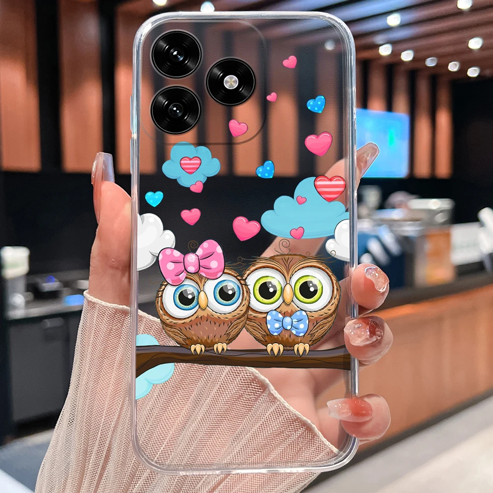 Lovely Bear Cartoon Clear Soft TPU Silicone Protective Phone Case Cover