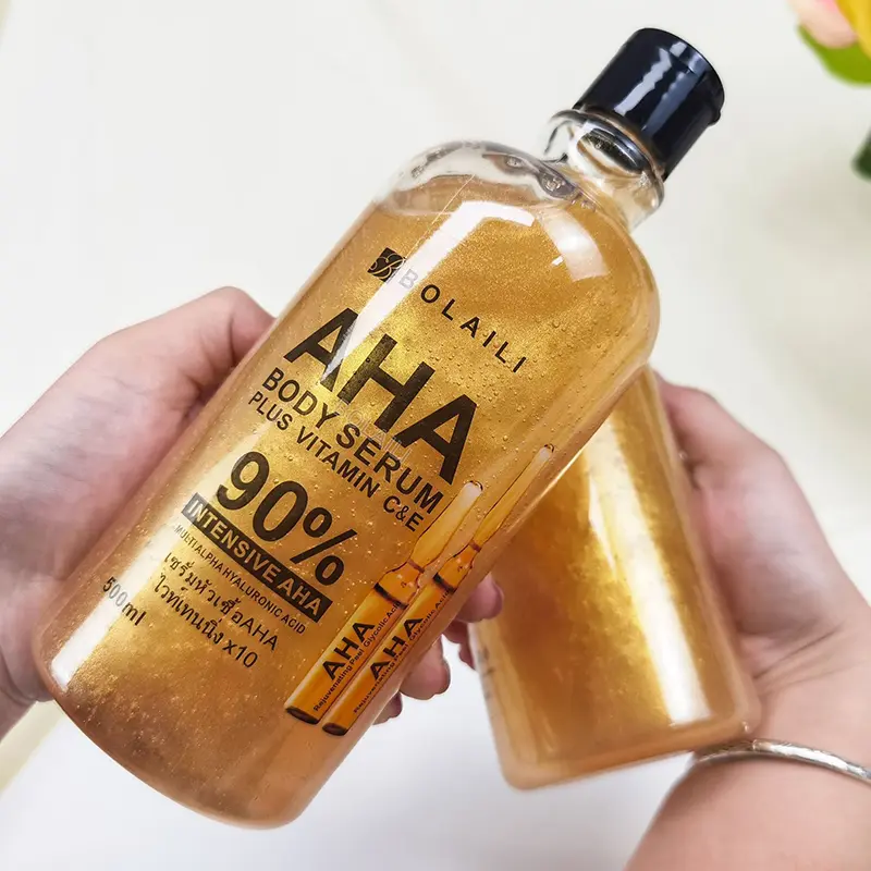 ALPHA Hydroxy Acids 24K Gold Face Body Serum Vitamin C&E Essence Firming Moisturizing Spots Remover Whitening Skin Care 500ml - Image 6