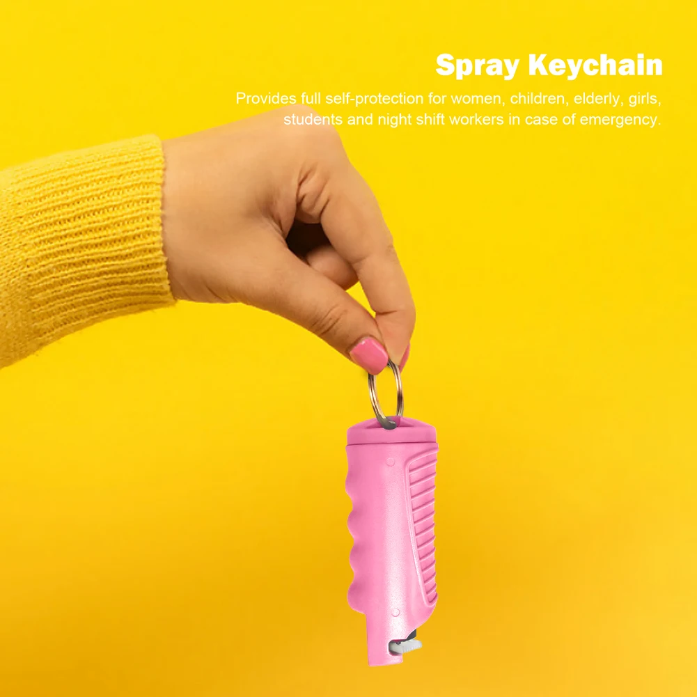 Multipurpose Pepper Spray Keychain Mini Portable Women Pepper Keychain Decoration with Finger Grip Protection Self Defense Spray