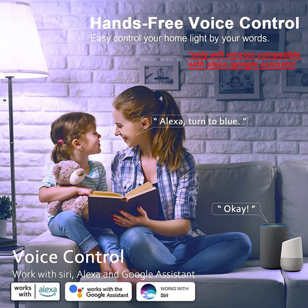 Smart WiFi RGB LED Bulb 10W/15W/20W E27 110-220V Compatible with Alexa Google Assistant Voice Control Tuya App Remote Lighting