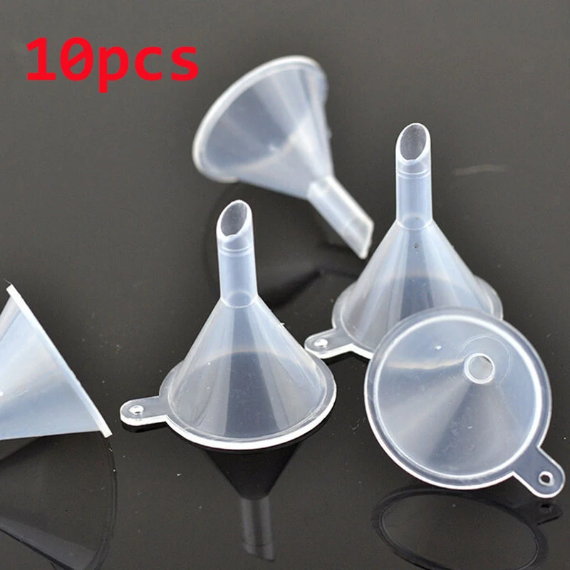 

10 Pcs/lot Plastic Small Funnels For Perfume Liquid Essential Oil Filling Empty Bottle Packing Tool Lab Supplies