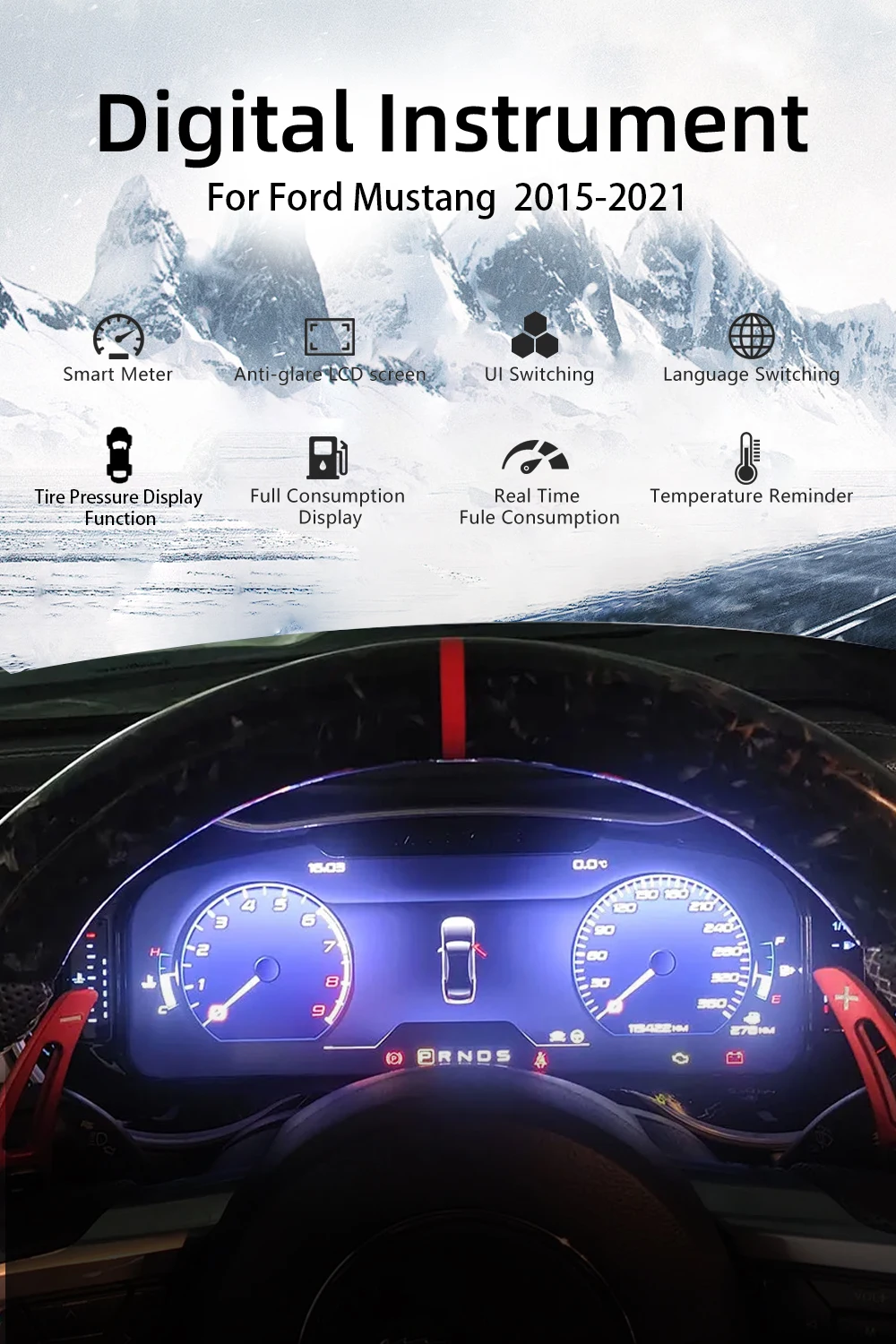 Digital Cluster Dashboard For Ford Mustang 2015-2021 Dashboard speedometer Suppo