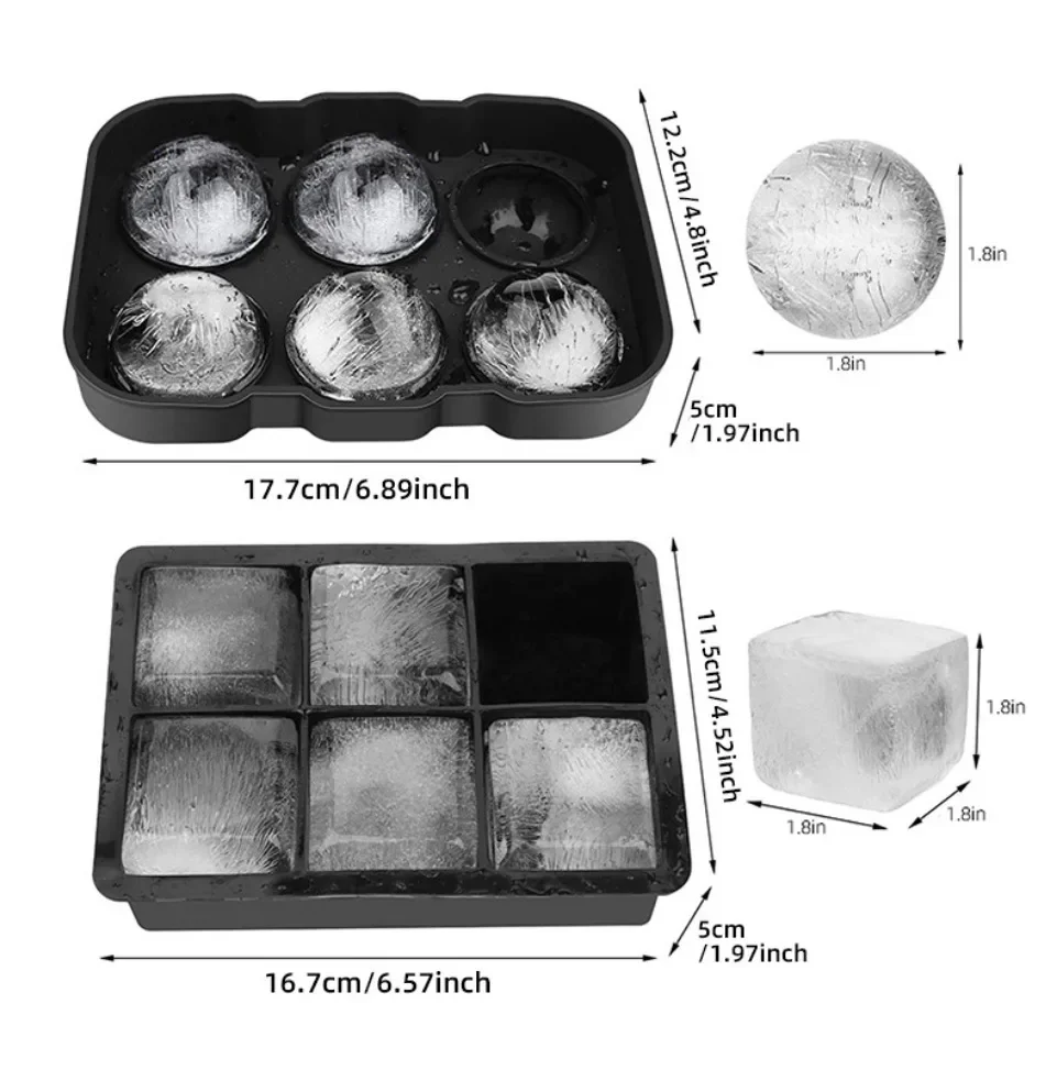 2Pack Silicone Ice Ball Maker with Locking Lid Whiskey Sphere Mold for Bourbon, Scotch & Cocktails BPA-Free&Dishwasher Safe