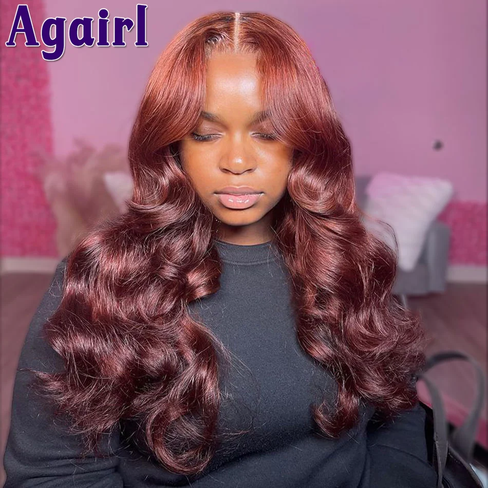 

Reddish Ginger Brown 13X6 Lace Frontal Human Hair Wigs Wear Go Glueless 13X4 Body Wave Lace Front Wig 6X4 Closure Wigs for Women